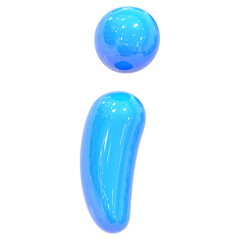 Balloon Font i Blue Color 3D Render
