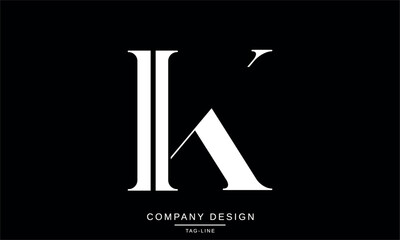 IK, KI Abstract Letters Logo Monogram Design Font Vector Initials