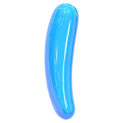 Balloon Font l Blue Color 3D Render