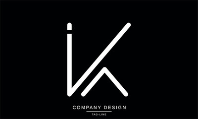 IK, KI Abstract Letters Logo Monogram Design Font Vector Initials