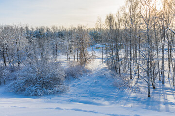 Park in the historical center of the city of Yaroslavl, Russia, a UNESCO protected site, presents buildings of all styles of Russian architecture of the last five centuries.