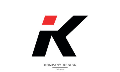 IK, KI Abstract Letters Logo Monogram Design Font Vector Initials