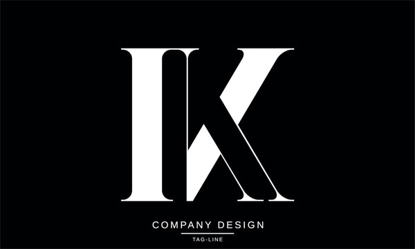 IK, KI Abstract Letters Logo Monogram Design Font Vector Initials