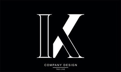 IK, KI Abstract Letters Logo Monogram Design Font Vector Initials