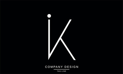 IK, KI Abstract Letters Logo Monogram Design Font Vector Initials