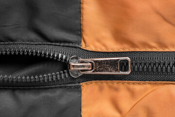 Clothes zipper closeup