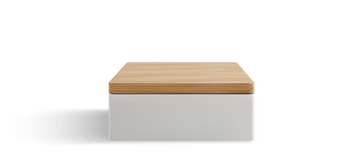 A collection of square wooden platforms with a clean and modern design, perfectly isolated on a white background, ideal for product display or interior decoration. Vector illustration