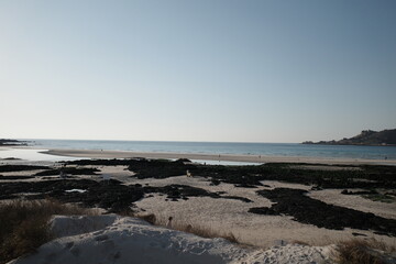 Jeju Island beach and Korean architecture