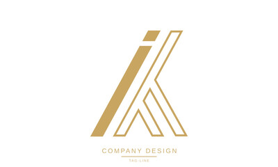 IK, KI Abstract Letters Logo Monogram Design Font Vector Initials