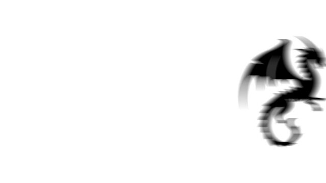 Animation set, dragon symbol. Animations: transparency, zooms, transition top to down, transition left to right, slide up to down, slide left to right