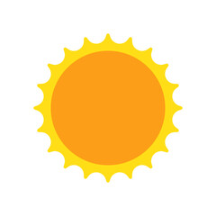 Sun icon in flat style, simple yellow sun.