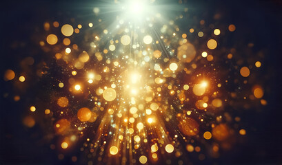 Fototapeta premium Gold glitter light bokeh