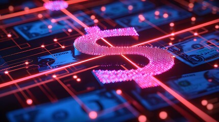 Fototapeta premium financial network transaction