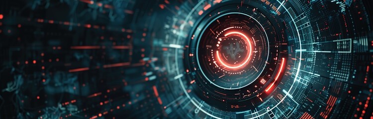 A circular background illustration with a modern technology concept
