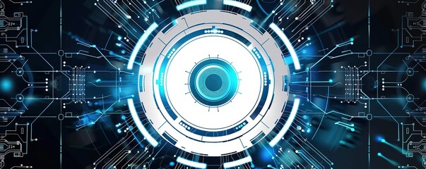 Obraz premium A circular background with a technology concept