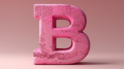 Bold 3D Speech B text on plain backdrop.