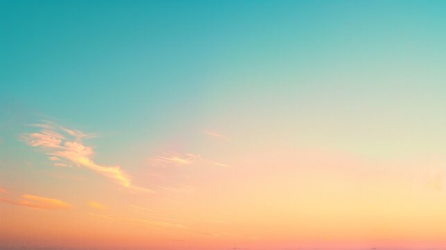 Background of a clear sky at sunrise with a gradient of warm colors