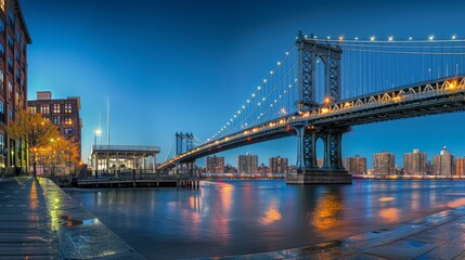 Obraz premium Manhattan Bridge at Dusk in New York City