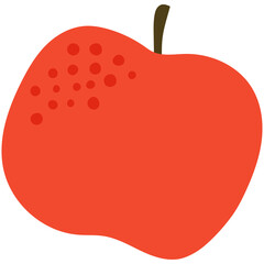 Simple apple illustration in cartoon style in PNG