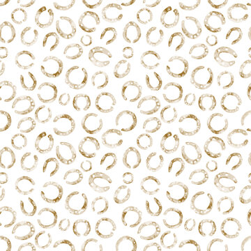 Chaotic horseshoe prints, seamless vector pattern