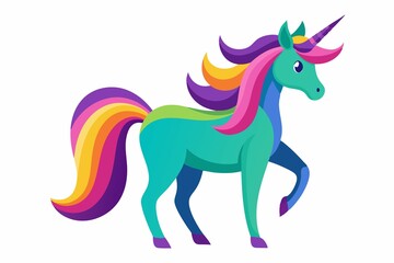 Unicorn, the perfect combination of mystery and color. on a white background