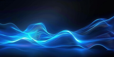 Fototapeta premium Abstract Blue Wavy Pattern with a Glowing Effect