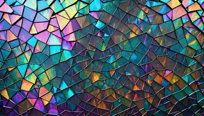 abstract pattern of iridescent glass shards
