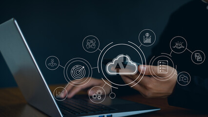 Digital transformation change management,  smart industry.Cloud technology,  Data storage, Customer...