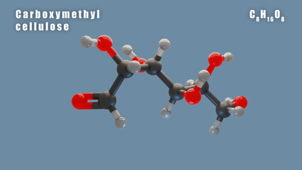 CARBOXYMETHYL CELLULOSE molecule of C8H16O8 Food additive