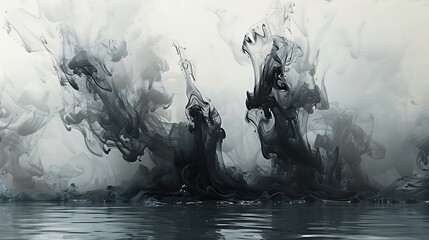 Fototapeta premium A cloudy sky over black water