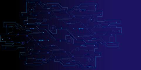 Abstract digital background with technology circuit board texture. Circuit board with various technology elements. 