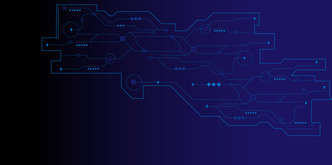 Abstract digital background with technology circuit board texture. Circuit board with various technology elements. 