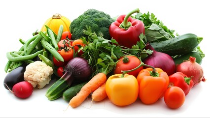 fresh vegetables isolated on white