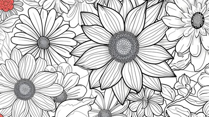 Detailed Floral of Blooming Flowers in Lush Garden