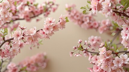 Obraz premium Cherry Blossom Backgrounds for Serene Messages. Floral background.