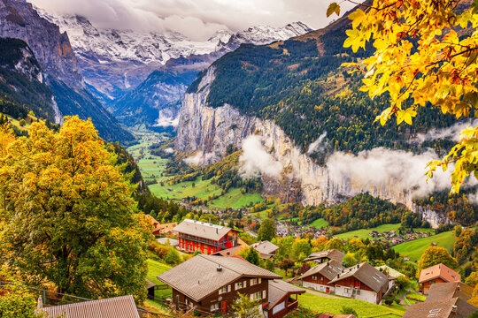 Lauterbrunnen, Switzerland Valley from Wengen