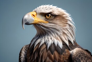 Obraz premium portrait of an eagle, isolated on a blue background