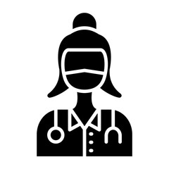 Female Surgeon Glyph Icon