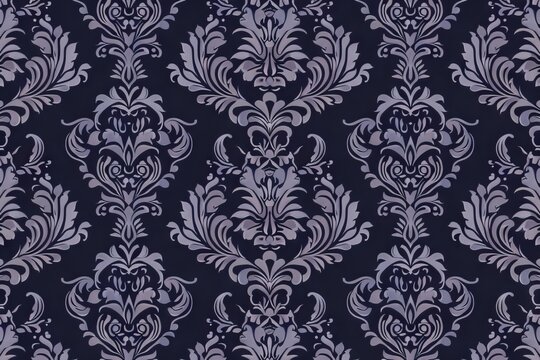Ornate Floral Pattern on a Deep Blue Background