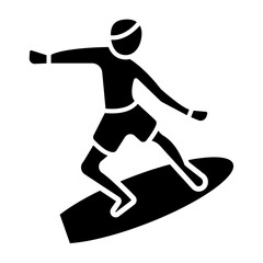 Surfing Glyph Icon
