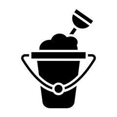 Sand Bucket Glyph Icon