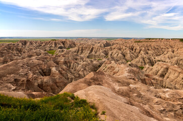 Badlands of South Dakota landscape scene