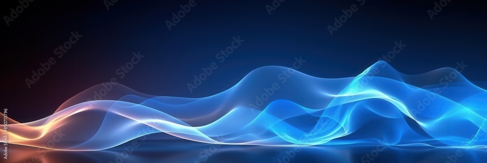 Wall mural abstract blue and orange waves abstract background