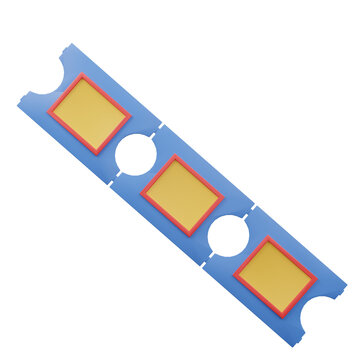 3d icon of arcade ticket