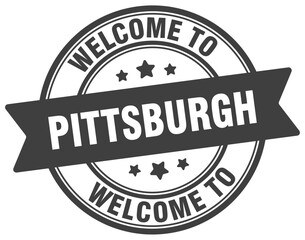 Welcome to Pittsburgh stamp. Pittsburgh round sign