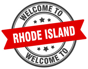 Welcome to Rhode Island stamp. Rhode Island round sign