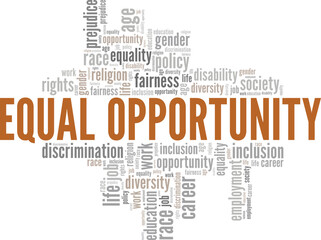 Equal Opportunity word cloud conceptual design isolated on white background.