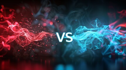 Abstract Red And Blue Smoke With Vs Symbol