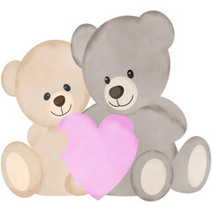 Cute Brown Bear,Creative with illustration in flat design