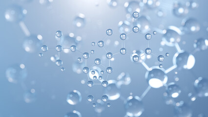 guanosine monophosphate molecular structure 3d, 5-guanidylic acid, structural chemical formula view from a microscope